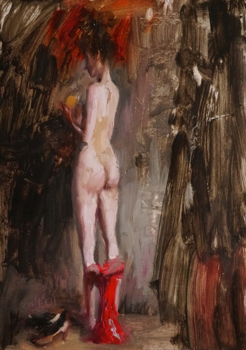 Chloé debout Schilderij, 15,8x11,8 in