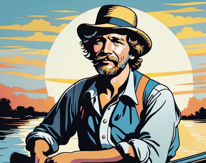 The Boatman 绘画, 38x48 in
