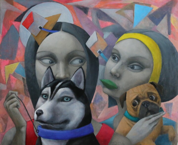 Tarde de perros 绘画, 21.3x25.6 in