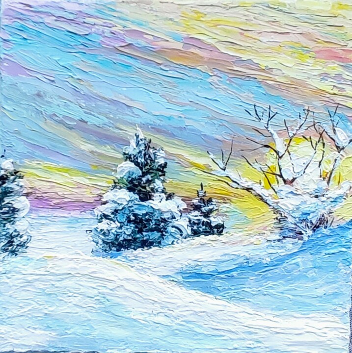 Snowy Landscape Tablo, 7,9x7,9 in