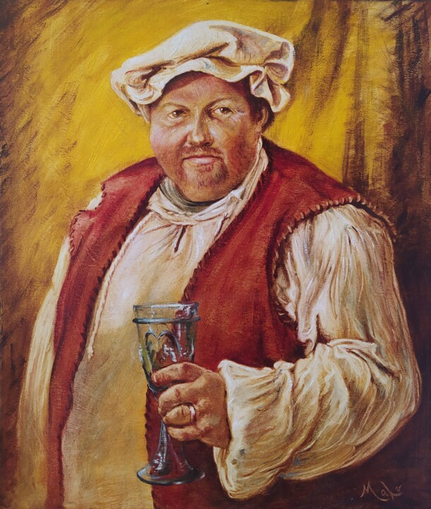 🍸Marchand de Bohème 🍸Bohemian merchant 绘画, 21.7x18.1 in