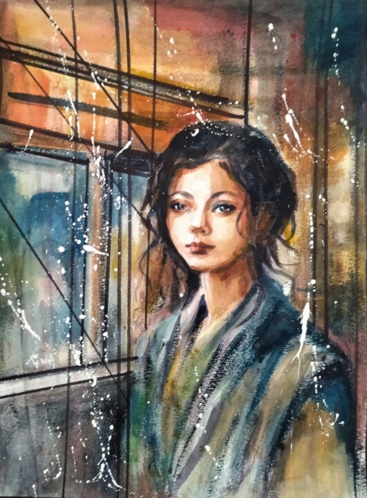 Bleu 3 绘画, 15.8x11.8 in