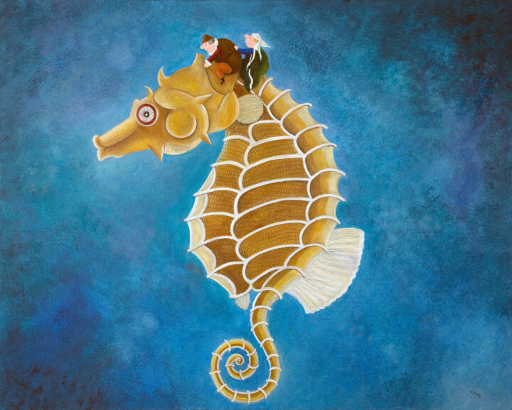 L'hippocampe décampe 绘画, 25.6x32.3 in