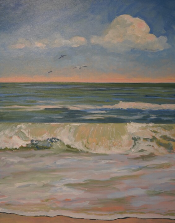 Peinture intitulée "Atlantic Waves" par Joy Parks Coats, Œuvre d'art originale, Acrylique Monté sur Châssis en bois
