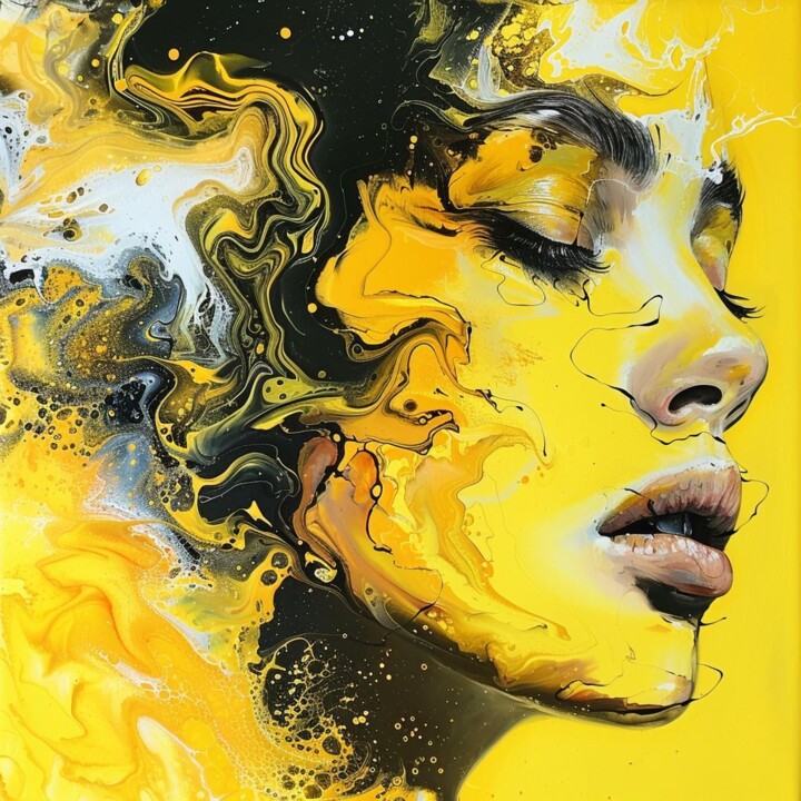 Yellow orgasmic woman 数字艺术