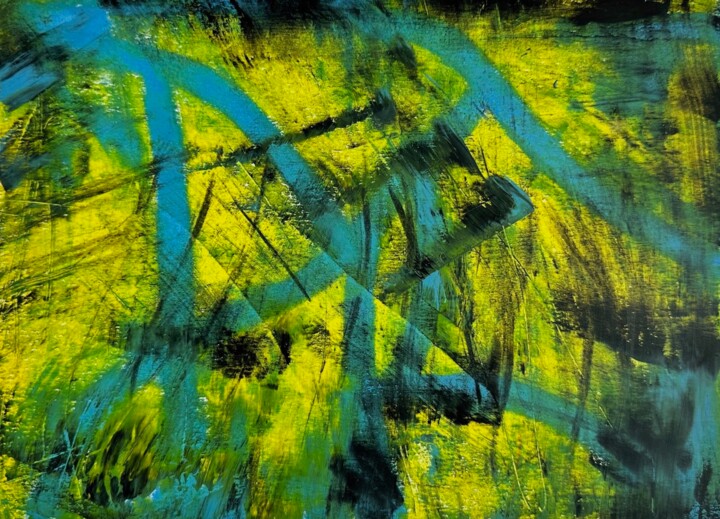 583. Green Leaves in the Frost 绘画, 10x12.6 in