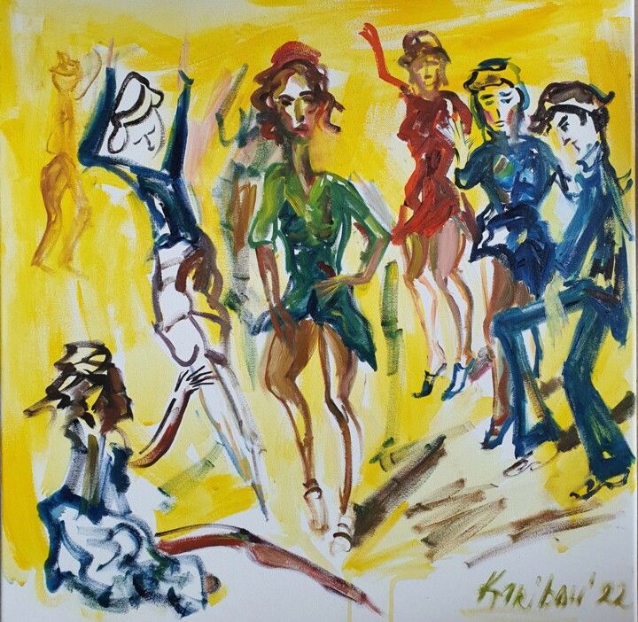 Dancers 绘画, 23.6x23.6 in