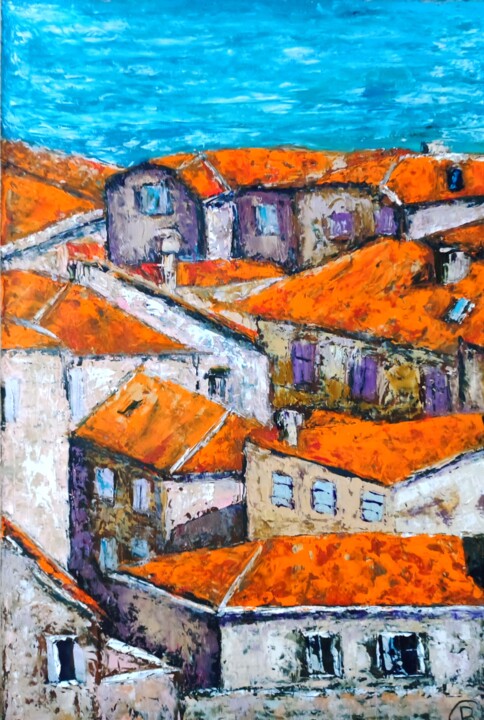 Budva 绘画, 16.1x10.6 in