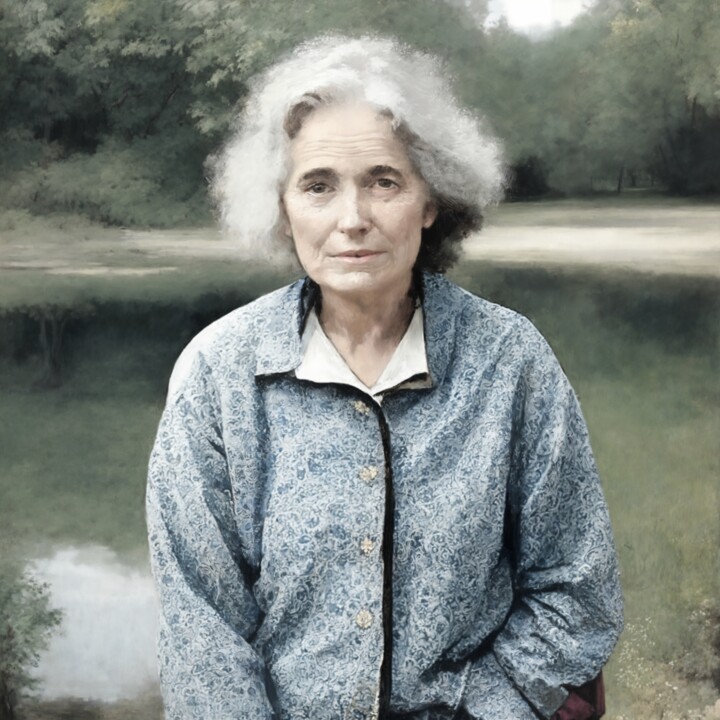 Lakeside Companions 绘画, 43.9x43.9 in