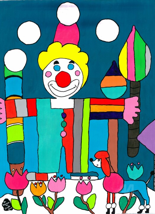 Être clown est un état pas une fonction 绘画, 30.3x22.4 in