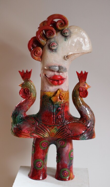 Jadę na kogucie tyłem, pijany! Sculptuur, 21,3x11 in