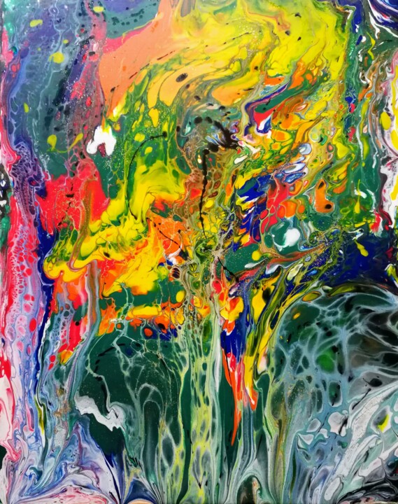 Die fließenden Zellen 绘画, 19.7x15.8 in