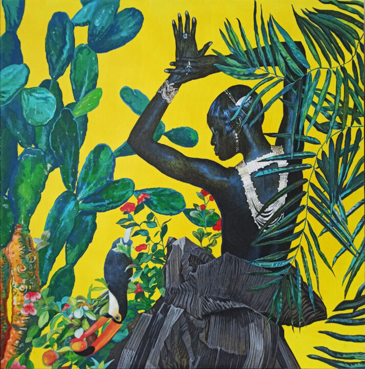 African 绘画, 39.4x39.4 in