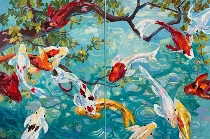 In the mirror of water Tablo, 31,5x47,2 in