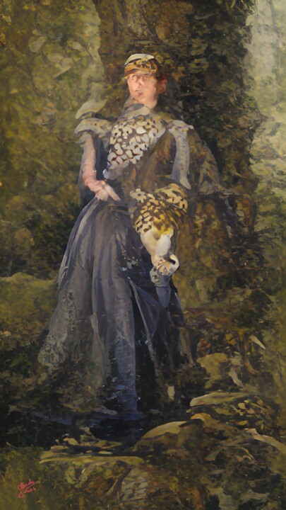 LA DAME DU PARC 绘画, 43.3x24 in