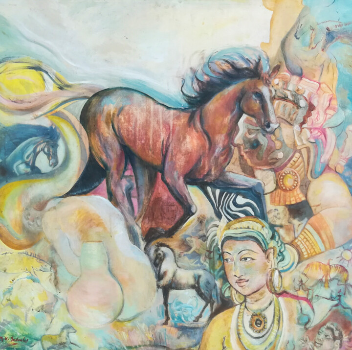 Free Spirit 绘画, 36x36 in