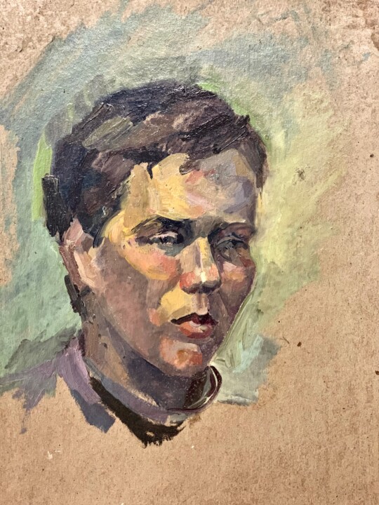 Painting titled "Кирилл 11 лет" by Ludmila Cerednicenko, Original Artwork, Oil
