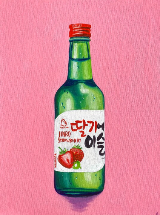Painting titled "Soju" by Kate Revill, Original Artwork, Oil Mounted on Cardboard