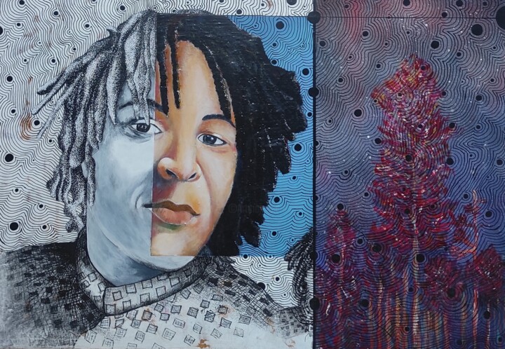 La trame du temps 绘画, 19.7x27.6 in