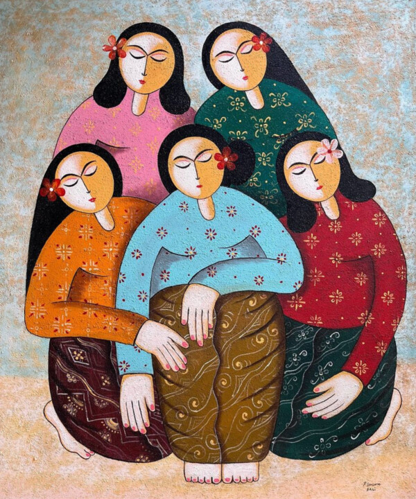 The Siblings Painting, 47.2x39.4 in