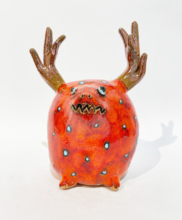 Funny Orange Deer 조형물, 6.3x3.9 in