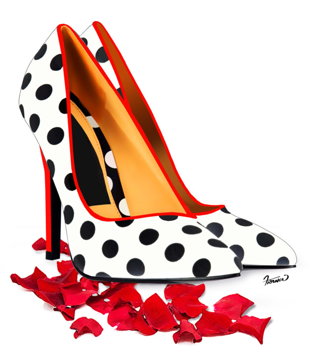 Digital Arts titled "White Highheels and…" by Moreno Franco, Original Artwork, Airbrush