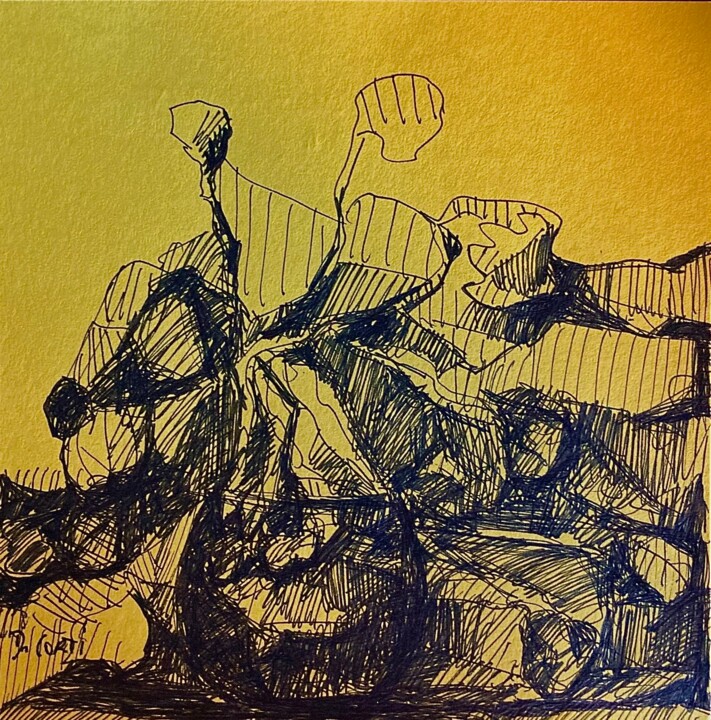 COMPOSITION FLORALE Drawing, 5.3x5.3 in