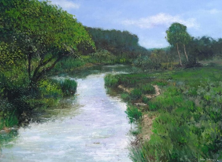 Along the River 绘画, 36x48 in