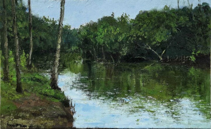 Lake Views 绘画, 11x17 in