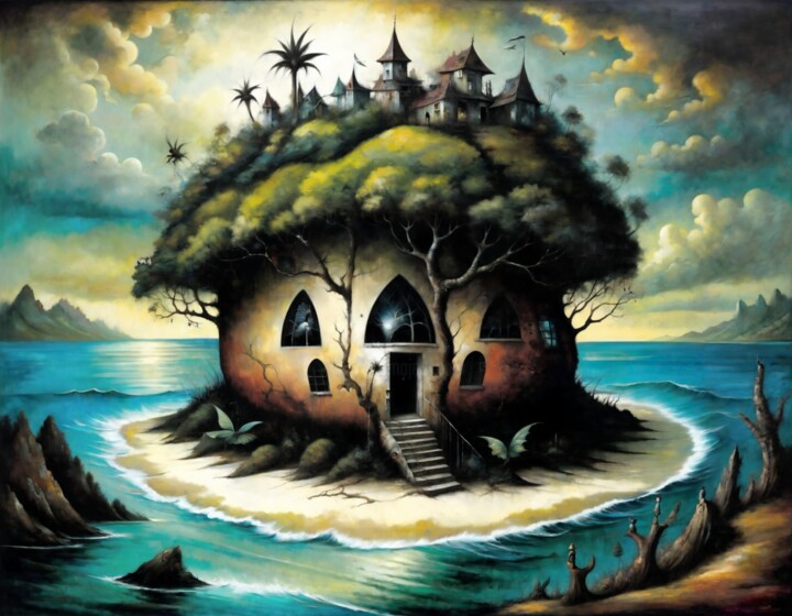 Painting titled "Isolation" by Alexandr Kuznetsov, Original Artwork, Acrylic Mounted on Wood Stretcher frame
