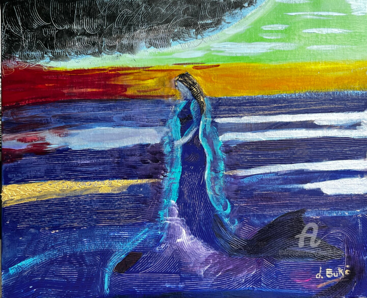 Peinture intitulée "Naissance de la Fem…" par Daniel Bukō, Œuvre d'art originale, Acrylique Monté sur Châssis en bois