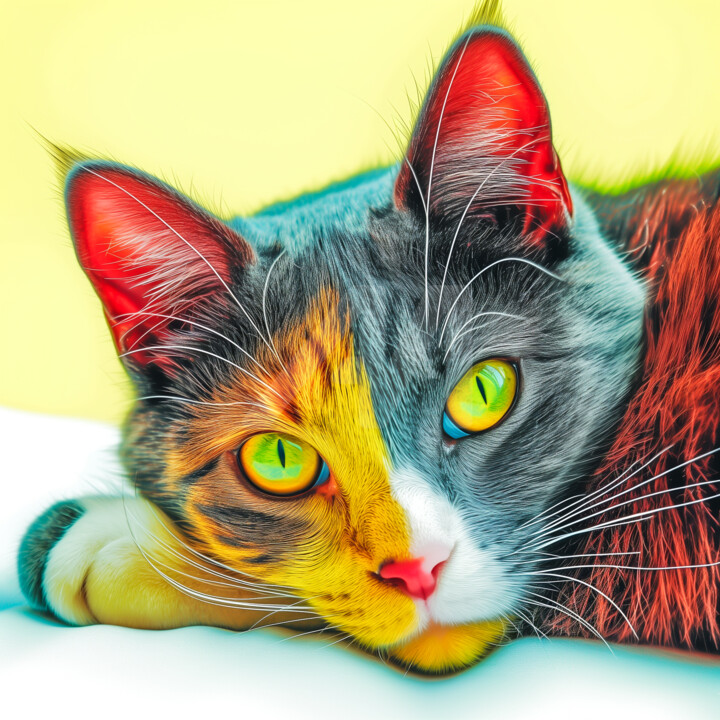 Colorful Cat 数字艺术