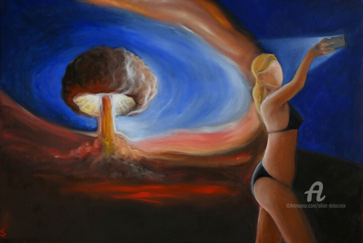 Last Selfie-Bikini island 绘画, 35x51.2 in