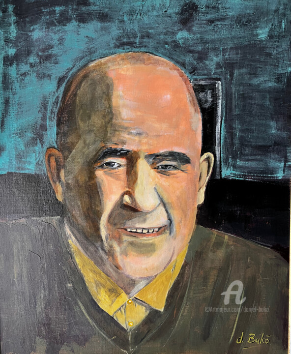 Peinture intitulée "Mon père mon héros" par Daniel Bukō, Œuvre d'art originale, Acrylique Monté sur Châssis en bois