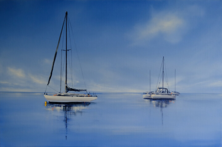 Pintura titulada "Horizon nouveau" por Jerome Guillet, Obra de arte original, Oleo