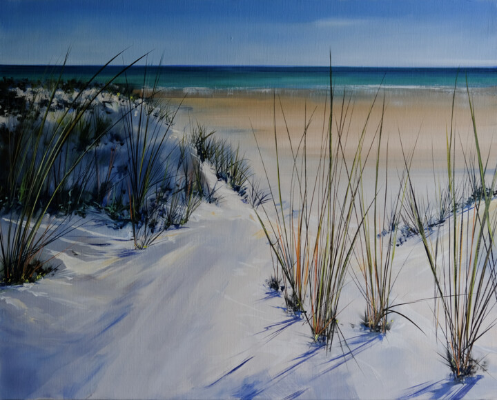Pintura titulada "Dunes" por Jerome Guillet, Obra de arte original, Oleo