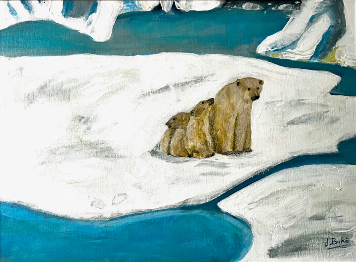 Peinture intitulée "LA BANQUISE FOND" par Daniel Bukō, Œuvre d'art originale, Acrylique Monté sur Châssis en bois