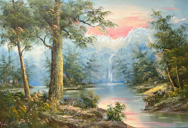 AN IDYLLIC LANDSCAPE Pittura, 23,6x35,4 in