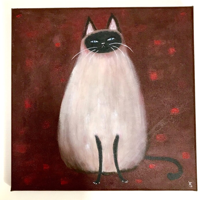 Chat siamois 绘画, 11.8x11.8 in