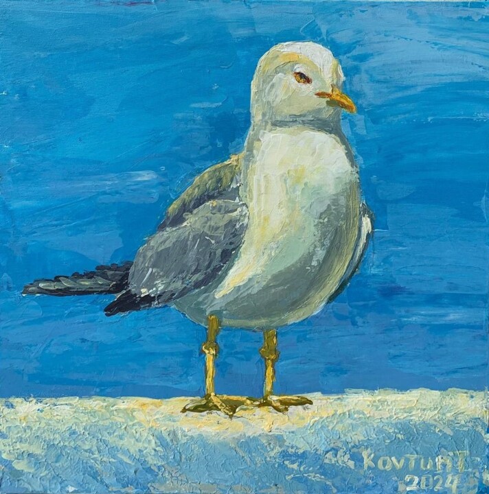 Portrait of a seagull 绘画, 11.8x11.8 in