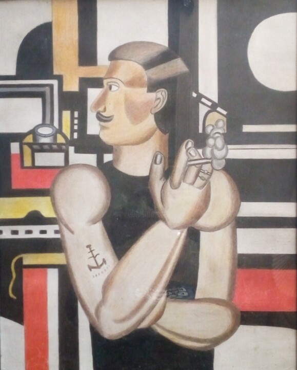 Le mécanicien 图画, 19.7x15.8 in