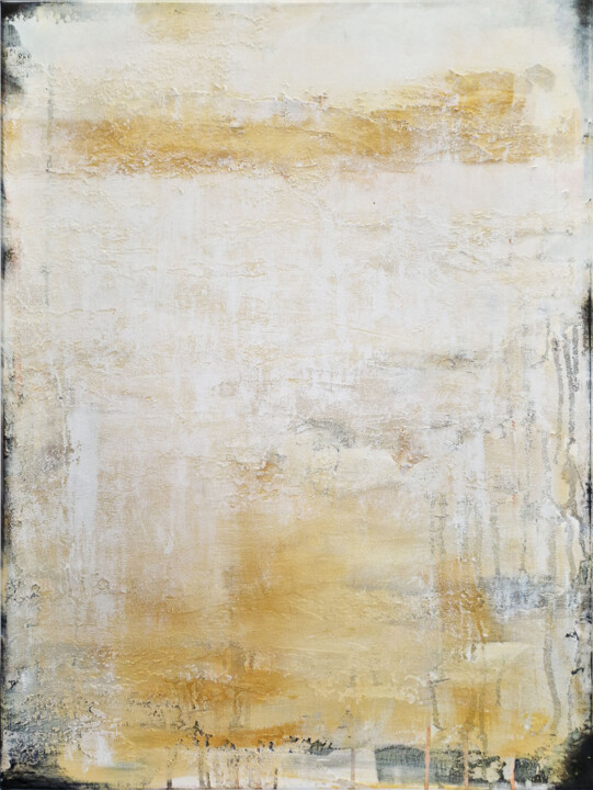 Painting titled "SOFT EARTH COLORS" by Stefanie Rogge, Original Artwork, Acrylic Mounted on Wood Stretcher frame