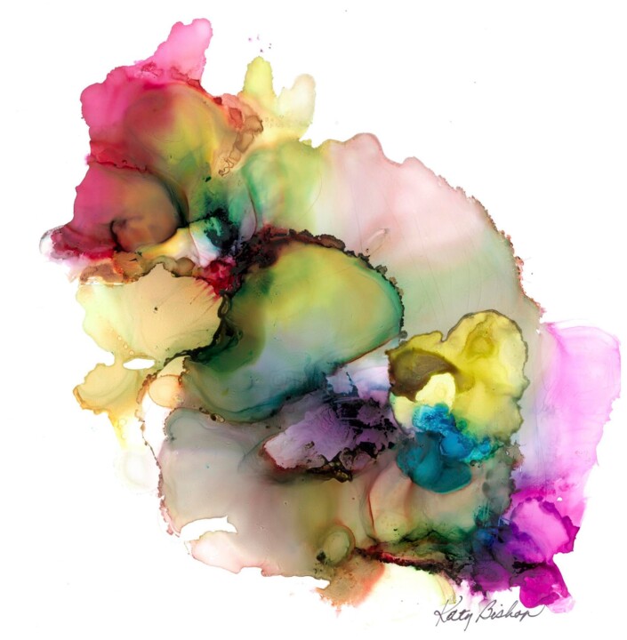 Schilderij getiteld "WONDER" door Katy Bishop, Origineel Kunstwerk, Inkt Gemonteerd op Karton