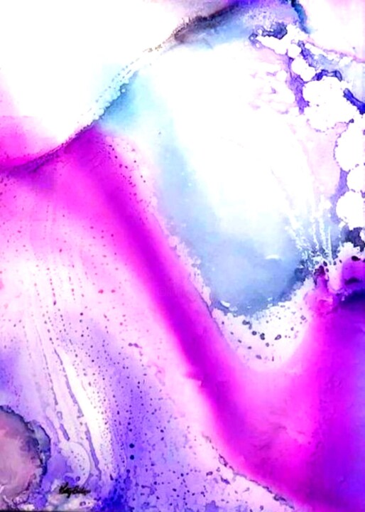 Schilderij getiteld "PROPEL" door Katy Bishop, Origineel Kunstwerk, Inkt Gemonteerd op Plexiglas