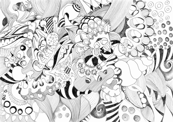 「608. Black and Whit…」というタイトルの描画 Veera Zukovaによって, オリジナルのアートワーク, ボールペン