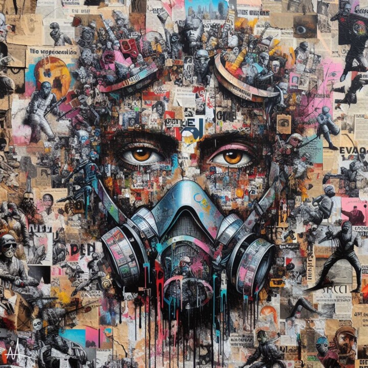 Digitale Kunst mit dem Titel "pollution n°2" von Allegra Art, Original-Kunstwerk, Digitale Collage