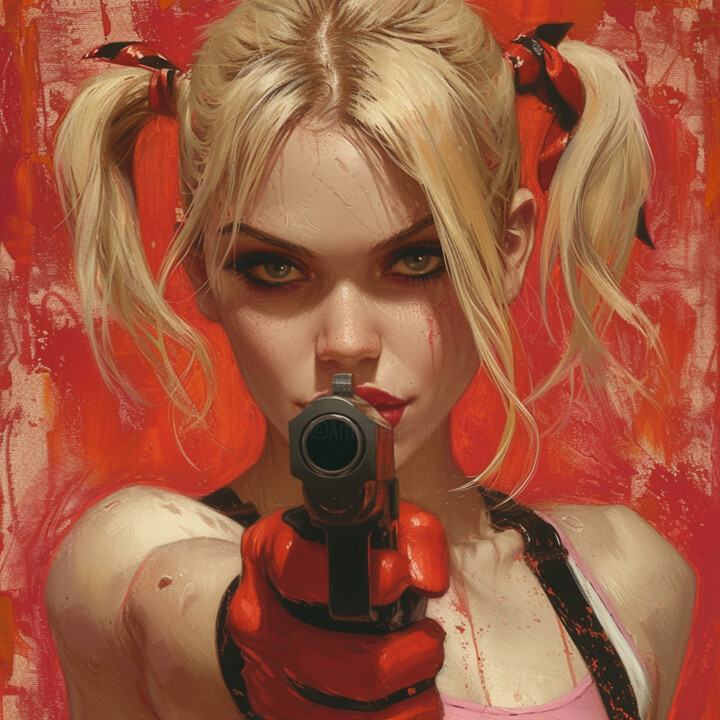 Harley and Joker 绘画, 40x40 in