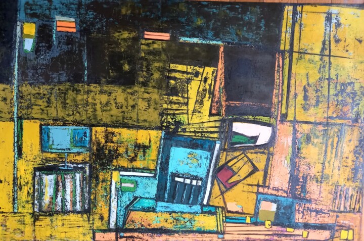 Peinture intitulée "Un soir de fête for…" par Frédérique Manley, Œuvre d'art originale, Huile Monté sur Châssis en bois