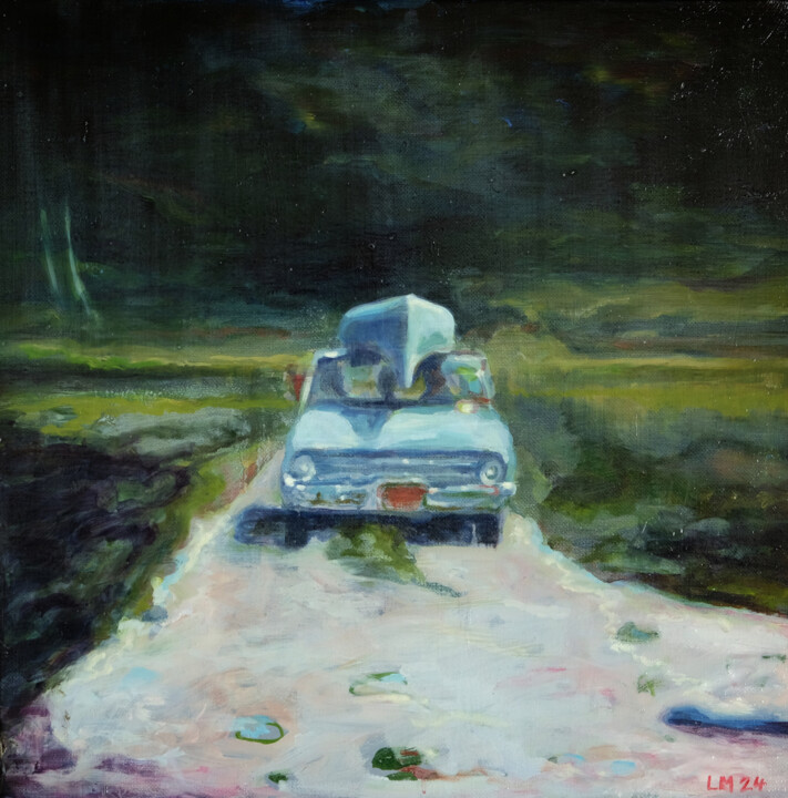 The road to the lake 绘画, 15.8x15.8 in