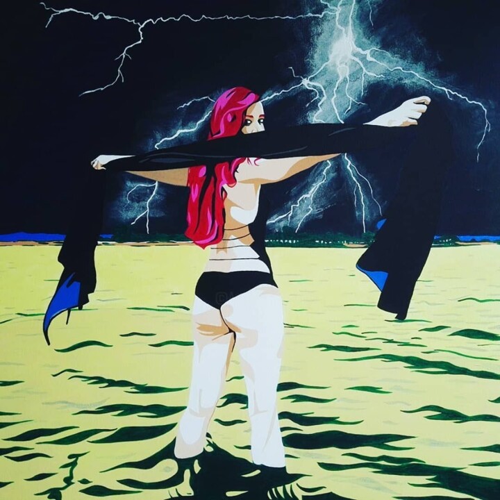 Schilderij getiteld "Freebird" door Maurice Kummer, Origineel Kunstwerk, Acryl